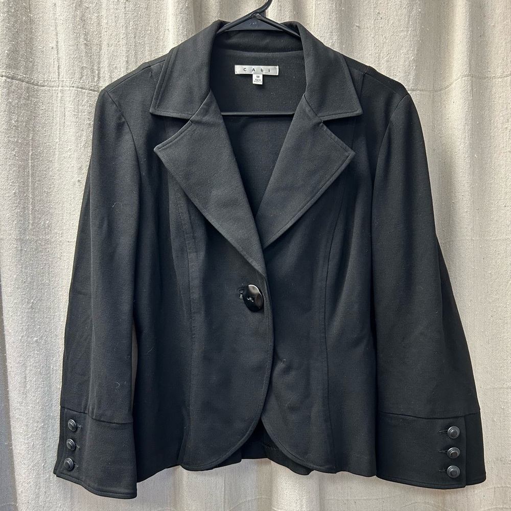 Cabi Women's Black 177 Blazer Jacket/ one button closure/Size M